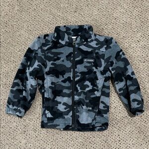 Columbia Kids Camo Fleece Jacket - Black and Gray Size 2T